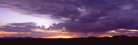Framed Thunderstorm clouds at sunset, Phoenix, Arizona, USA Print