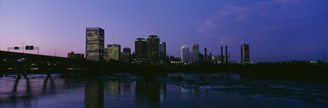 Framed Richmond, Virginia at Night Print