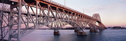 Framed Bridge across a river, South Grand Island Bridge, Niagara River, Grand Island, Erie County, New York State, USA Print