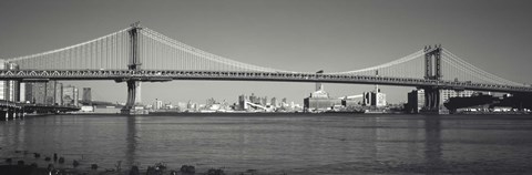 Framed Manhattan Bridge across the East River, New York City, New York State, USA Print