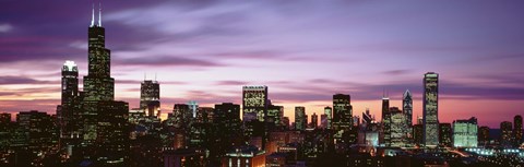 Framed Skyscrapers At Dusk, Chicago Print