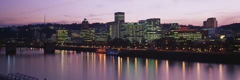 Framed Buildings at Night, Portland, Oregon Print