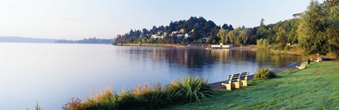 Framed Lake Washington, Mount Baker Park, Seattle, Washington State, USA Print