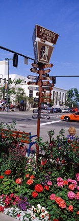 Framed Street Name signs at the roadside, Anchorage, Alaska, USA Print