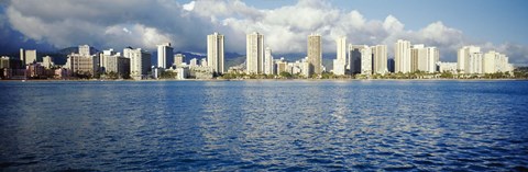 Framed Buildings at the waterfront, Honolulu Print
