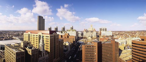 Framed High angle view of a city, Albany, New York State, USA Print