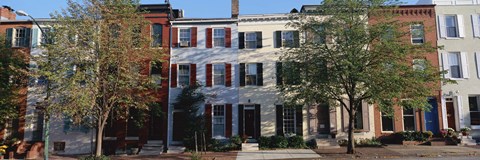 Framed Row homes, Philadelphia Print