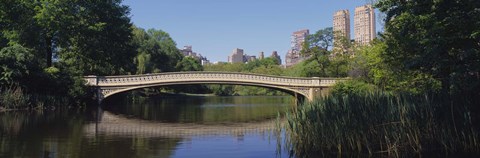 Framed Bridge across a lake, Central Park, New York City, New York State, USA Print