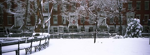 Framed Washington Square Park in the snow, Manhattan Print