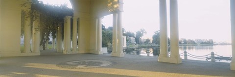 Framed Building on the waterfront, Lake Merritt, Oakland, California, USA Print