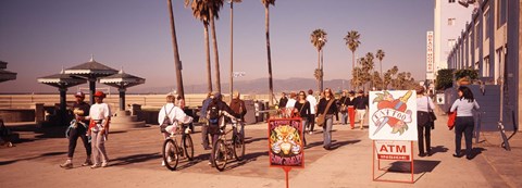 Framed People Walking On The Sidewalk, Venice, Los Angeles, California, USA Print