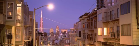 Framed City At Night, San Francisco, California, USA Print