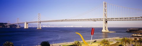 Framed Bridge over an inlet, Bay Bridge, San Francisco, California, USA Print