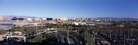 Framed Roads in a city with an airport in the background, McCarran International Airport, Las Vegas, Nevada Print