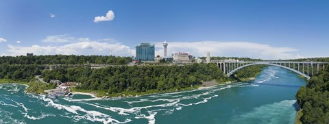 Framed Arch bridge across a river, Rainbow Bridge, Niagara River, Niagara Falls, Ontario, Canada Print