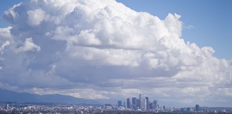 Framed Buildings in a city, Los Angeles, California, USA Print