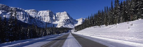 Framed Canada, Alberta, Banff National Park, road, winter Print