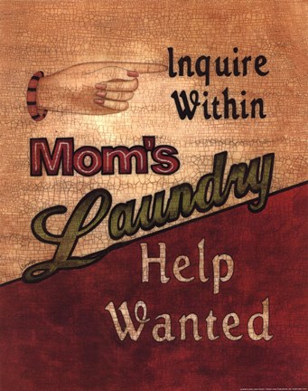 Framed Laundry Help Wanted Print