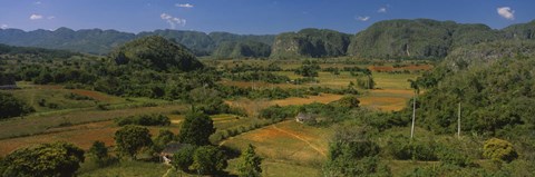 Framed High angle view of a landscape, Valle De Vinales, Pinar Del Rio, Cuba Print