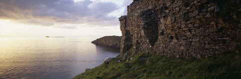 Framed Castle at the waterfront, Duntulm Castle, Isle Of Skye, Scotland Print