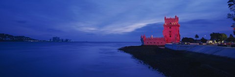 Framed Fort at the coast, Torre De Belem, Belem, Lisbon, Portugal Print