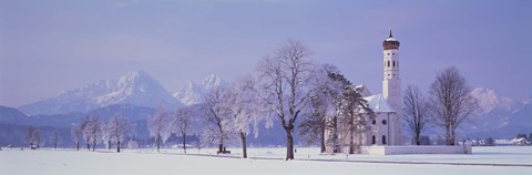 Framed Winter St Coloman Church Schwangau Germany Print