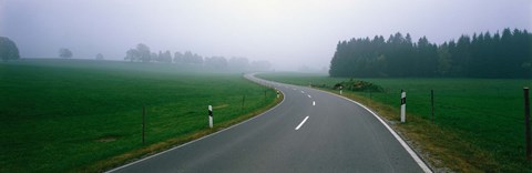 Framed Country Road With Fog, Near Vies, Germany Print