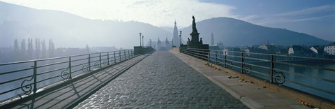Framed Bridge Over The Neckar River, Heidelberg, Germany Print