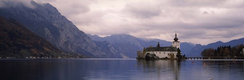 Framed Fort on an island in a lake, Schloss Ort, Traunsee, Gmunden, Upper Austria, Austria Print