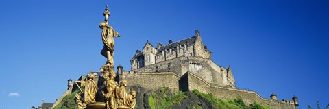 Framed Low angle view of a castle on a hill, Edinburgh Castle, Edinburgh, Scotland Print