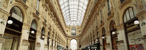 Framed Interiors of a hotel, Galleria Vittorio Emanuele II, Milan, Italy Print