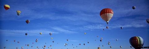 Framed Low angle view of hot air balloons, Albuquerque, New Mexico, USA Print