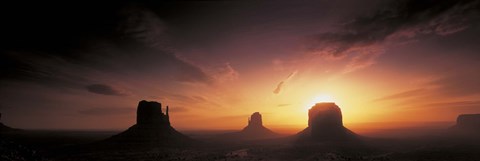 Framed Sunset in Monument Valley, Utah Print