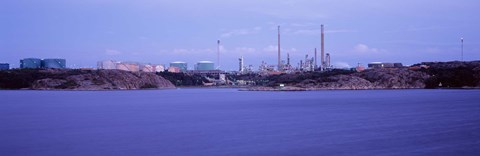 Framed Oil refinery at the coast, Lysekil, Bohuslan, Sweden Print