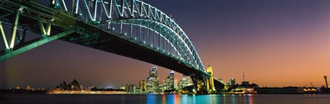 Framed Skyline Harbour Bridge Sydney Australia Print