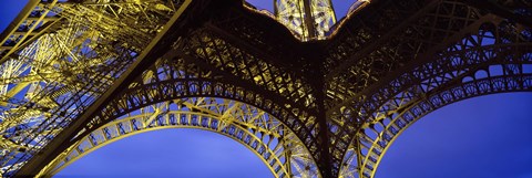 Framed France, Paris, Eiffel Tower, from below Print