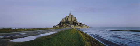 Framed Church on the beach, Mont Saint-Michel, Normandy, France Print