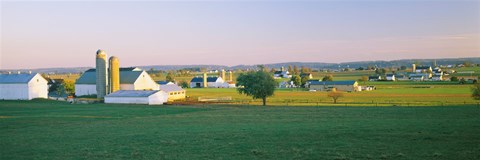 Framed Amish Farms, Lancaster County, Pennsylvania Print