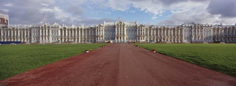 Framed Dirt road leading to a palace, Catherine Palace, Pushkin, St. Petersburg, Russia Print