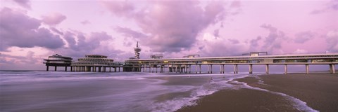 Framed Tourist resort at the seaside, Scheveningen, The Hague, South Holland, Netherlands Print