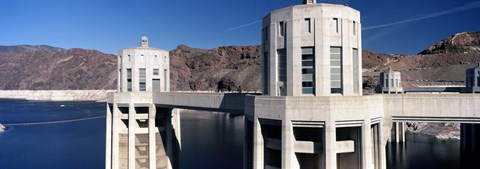 Framed Dam on a river, Hoover Dam, Colorado River, Arizona-Nevada, USA Print