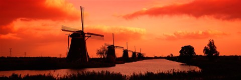Framed Windmills Holland Netherlands Print