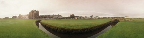 Framed Golf course with buildings in the background, The Royal and Ancient Golf Club, St. Andrews, Fife, Scotland Print