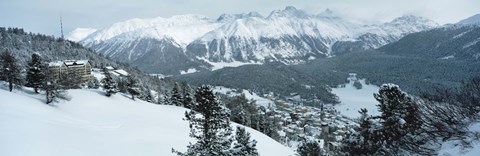Framed Winter, St Moritz, Switzerland Print