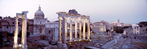 Framed Roman Forum at dusk, Rome, Italy Print