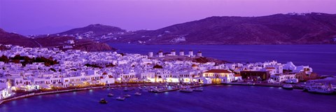 Framed Mykonos at Dusk, Greece Print