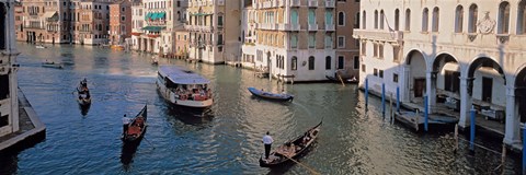 Framed Gondolas on the Water, Venice, Italy Print