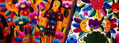 Framed Close-Up Of Textiles, Guatemala Print