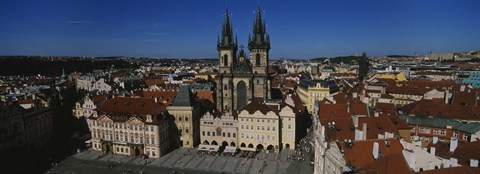 Framed High angle view of a cityscape, Prague Old Town Square, Old Town, Prague, Czech Republic Print