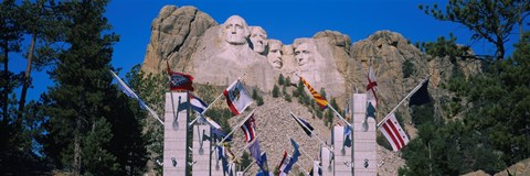 Framed Statues on a mountain, Mt Rushmore, Mt Rushmore National Memorial, South Dakota, USA Print